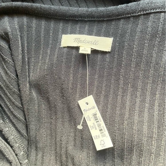 Madewell Black Ribbed Long Sleeve Top - Picture 8 of 11